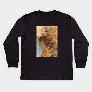 Burnt Orange Rustic Stone Texture - Alternative Kids Long Sleeve T-Shirt